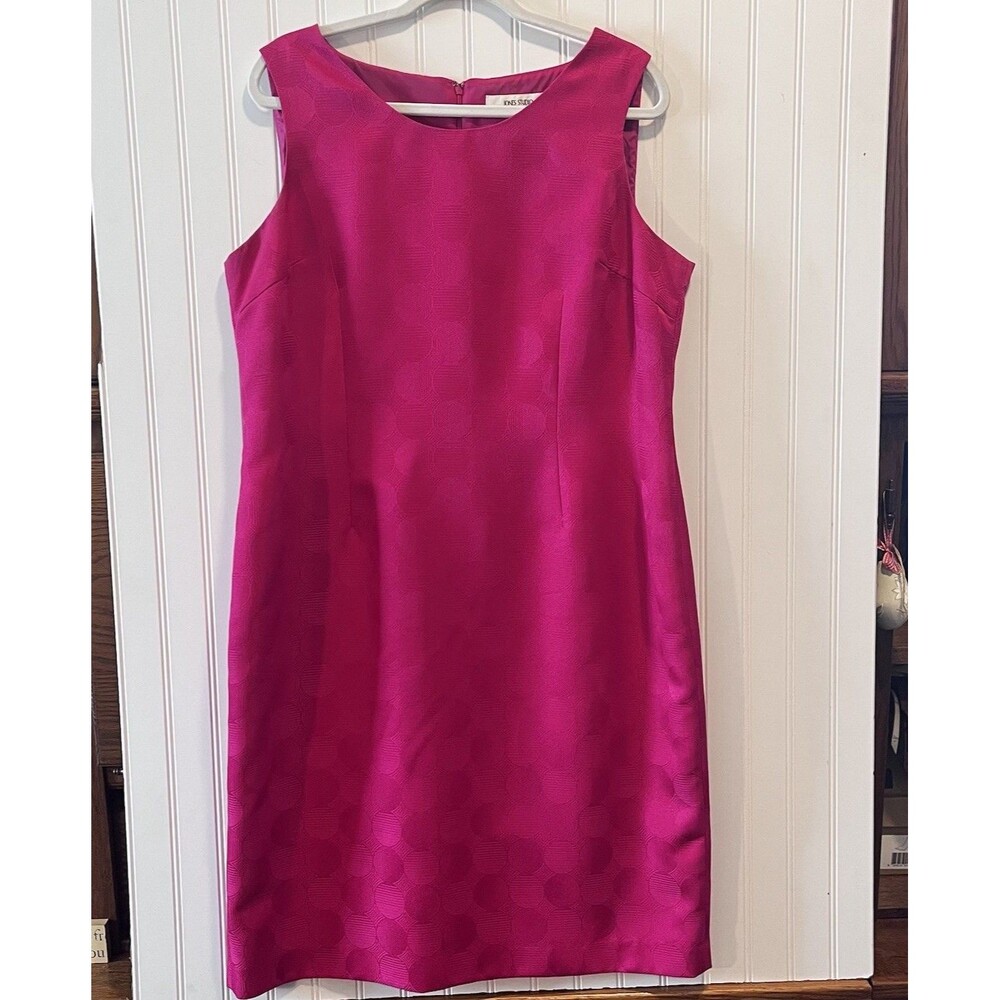 Jones Studio Separates Sleeveless Dress Lined Magenta Pink Chic Classic Size 16